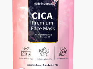 CICA Anti-inflammatory Face Mask with Collagen | Skin Calming & Hydrating | Made in Japan | 30 mL × 5 Masks
