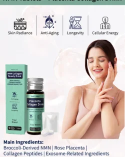 The NMN category is growing fast and brands that move early into this space have a clear advantage. This product gives them exactly that, a dual-format NMN set with a genuinely differentiated ingredient story built around broccoli-derived NMN, Rose Placenta, and 5,000mg collagen peptides, all manufactured in Japan. The format itself is a talking point, a tablet and drink combination that solves a real formulation challenge around NMN stability, which means brands get both a credible product and a compelling story to sell. For private label clients looking to enter the premium anti-aging and inner beauty segment, this is a ready-to-brand formula that is hard to replicate elsewhere.