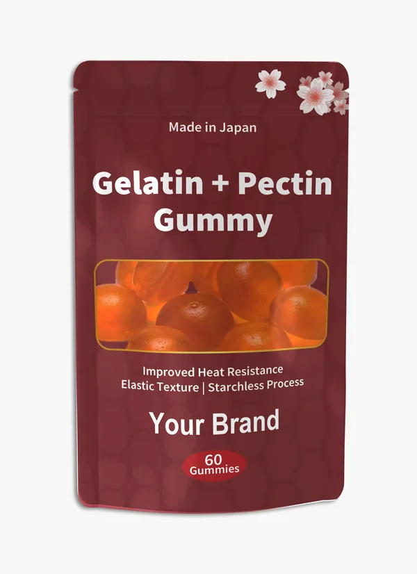 Gelatin + Pectin Gummy | Heat Resistant | Made in Japan Made-in-Japan Gelatin and Pectin Gummy for OEM and private label brands, featuring improved heat resistance, elastic chewy texture, starchless manufacturing, dome-shaped gummy format, and flexible functional ingredient, flavour and colour options for international markets.